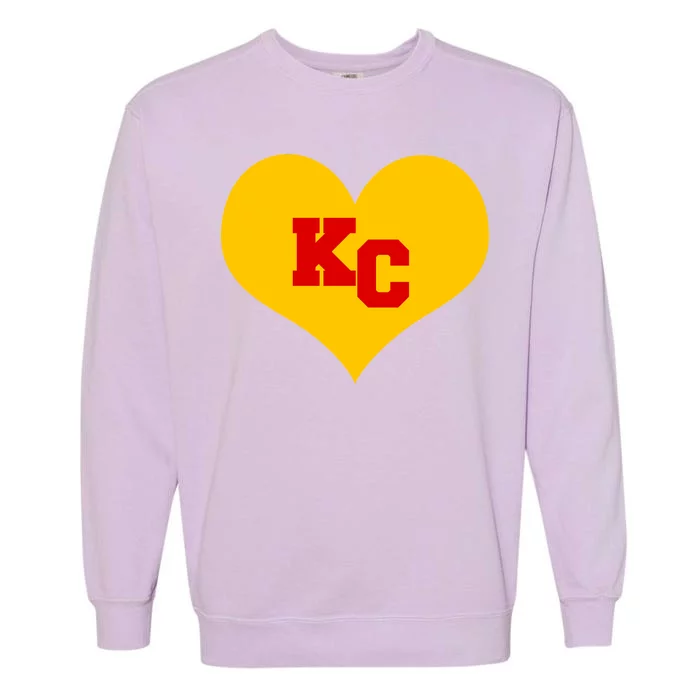 KC Football Heart Kansas City Fan Garment-Dyed Sweatshirt