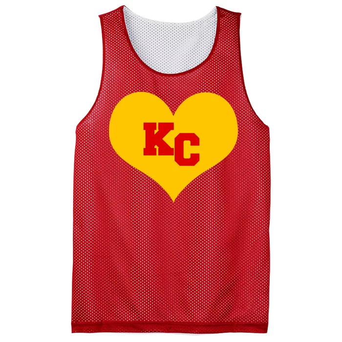 KC Football Heart Kansas City Fan Mesh Reversible Basketball Jersey Tank