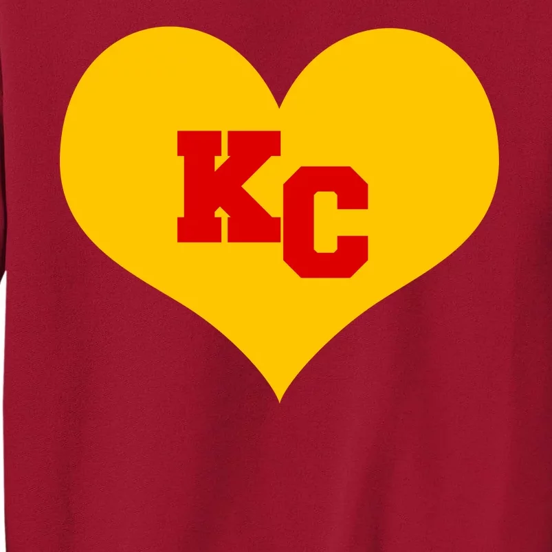 KC Football Heart Kansas City Fan Tall Sweatshirt