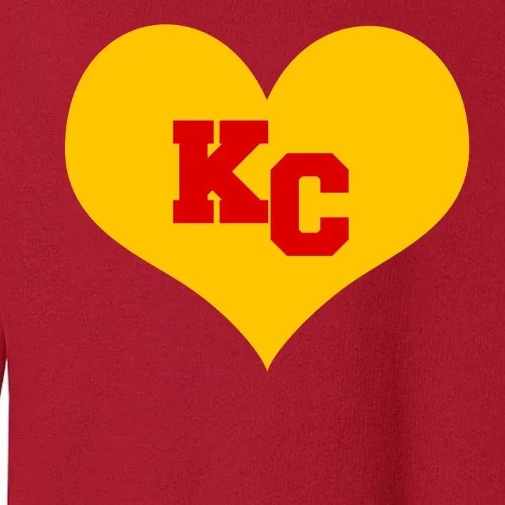 KC Football Heart Kansas City Fan Toddler Sweatshirt