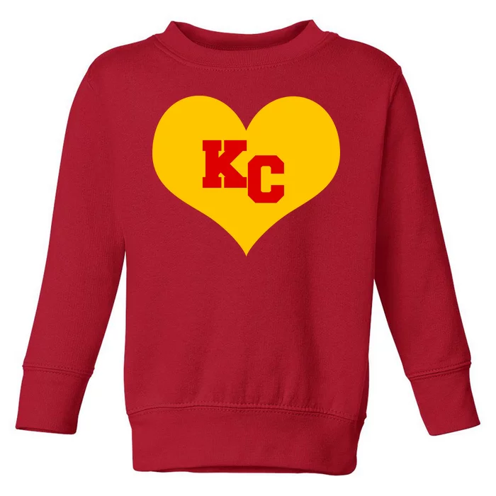 KC Football Heart Kansas City Fan Toddler Sweatshirt