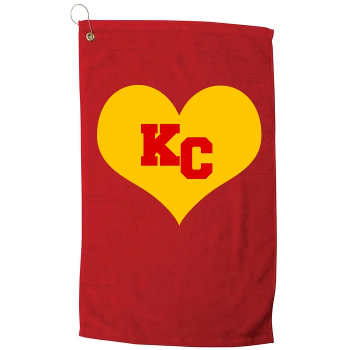 KC Football Heart Kansas City Fan Platinum Collection Golf Towel