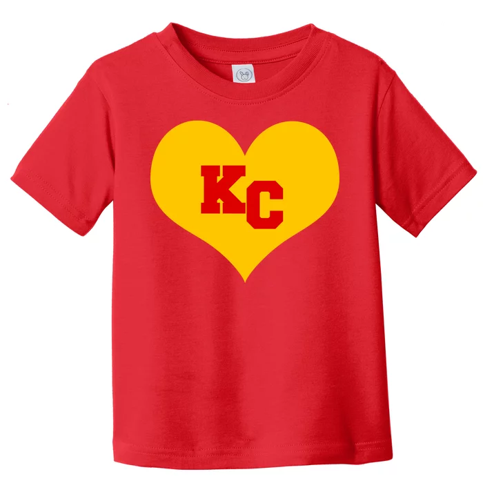 KC Football Heart Kansas City Fan Toddler T-Shirt