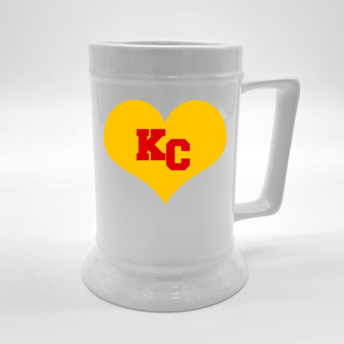 KC Football Heart Kansas City Fan Front & Back Beer Stein