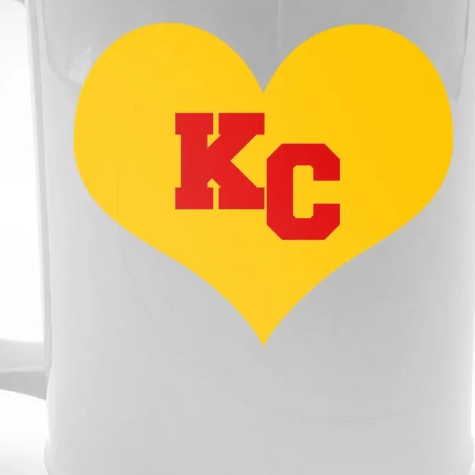 KC Football Heart Kansas City Fan Front & Back Beer Stein