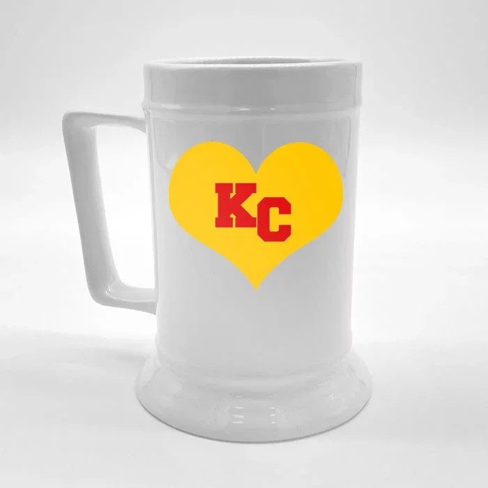 KC Football Heart Kansas City Fan Front & Back Beer Stein