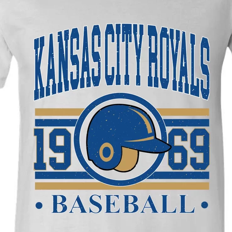 Kansas City 1969 Baseball Team Supporter V-Neck T-Shirt