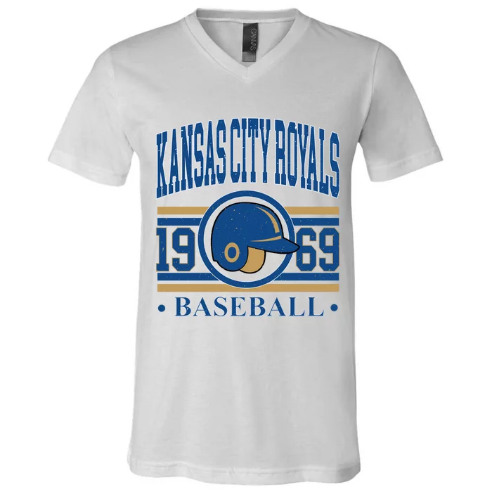 Kansas City 1969 Baseball Team Supporter V-Neck T-Shirt