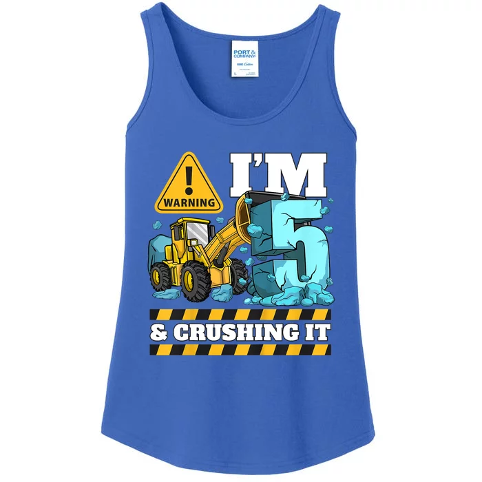 Kids Construction 5th Birthday Boy 5 Bulldozer Digger Truck Cool Gift Ladies Essential Tank