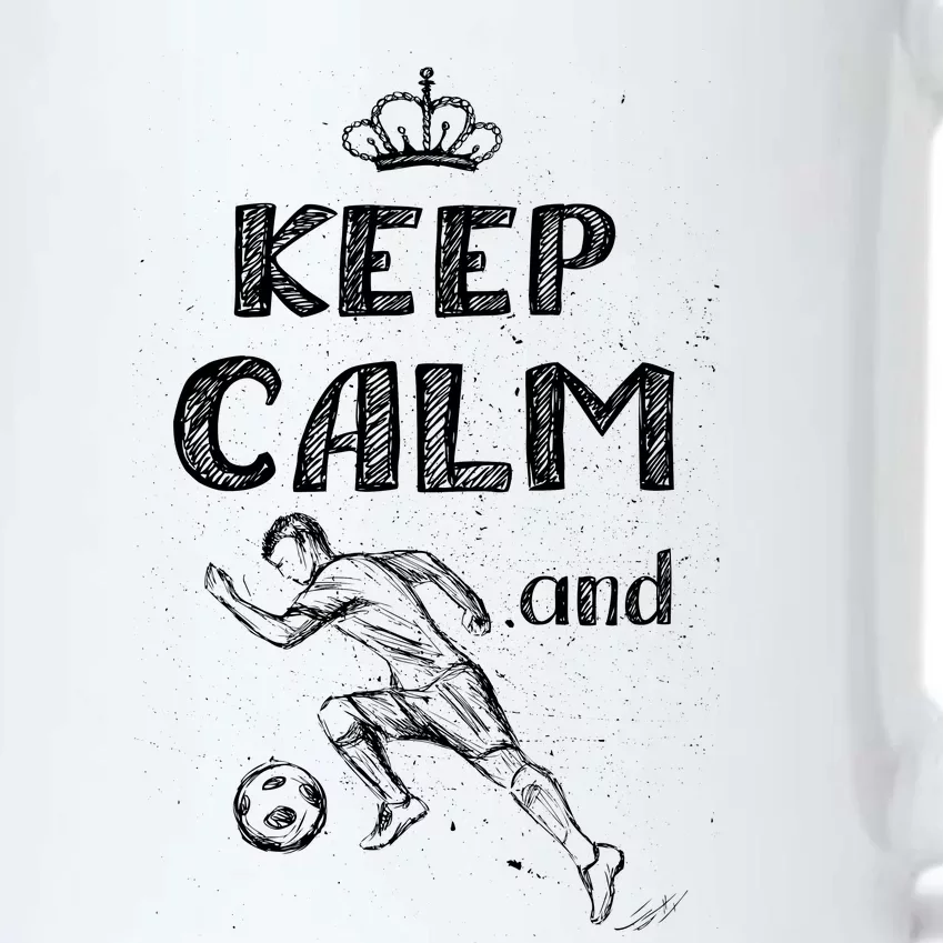 Keep Calm And Play Soccer Black Color Changing Mug