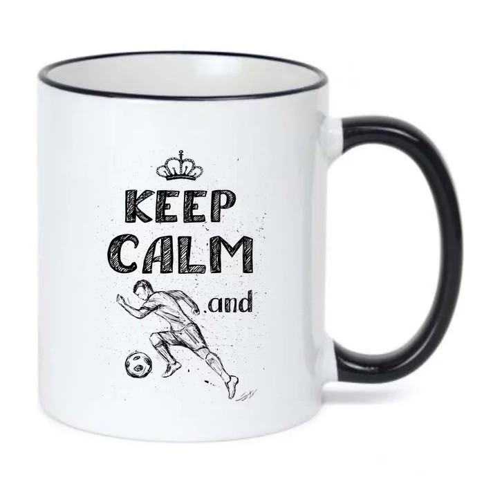 Keep Calm And Play Soccer Black Color Changing Mug