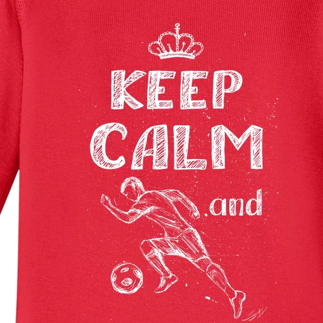 Keep Calm And Play Soccer Baby Long Sleeve Bodysuit