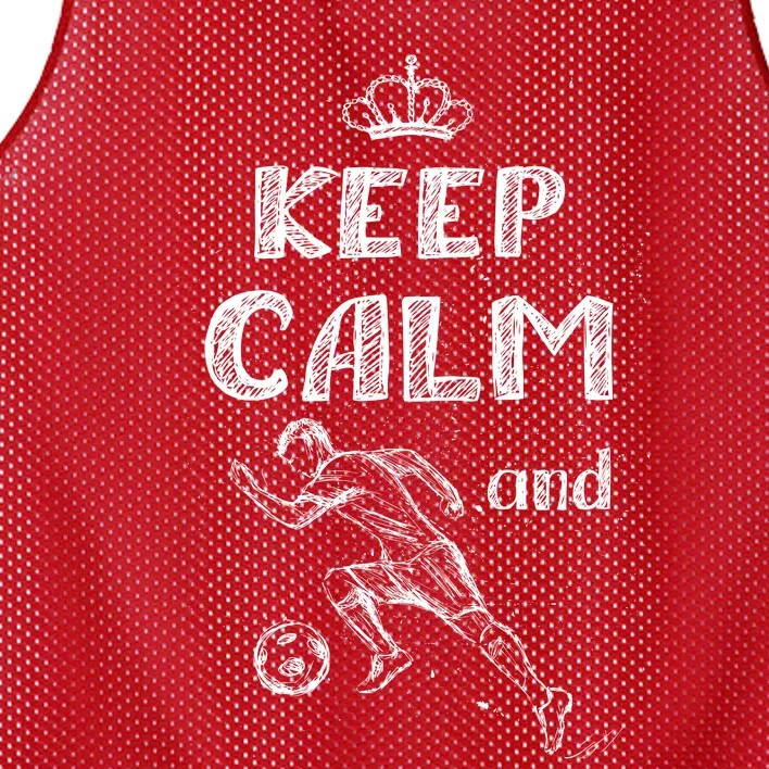 Keep Calm And Play Soccer Mesh Reversible Basketball Jersey Tank