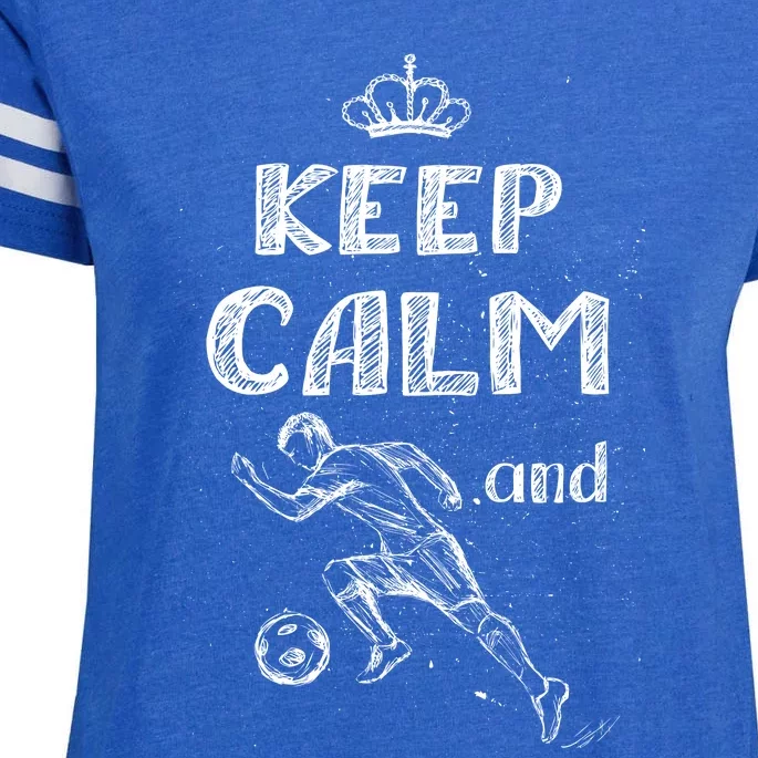 Keep Calm And Play Soccer Enza Ladies Jersey Football T-Shirt