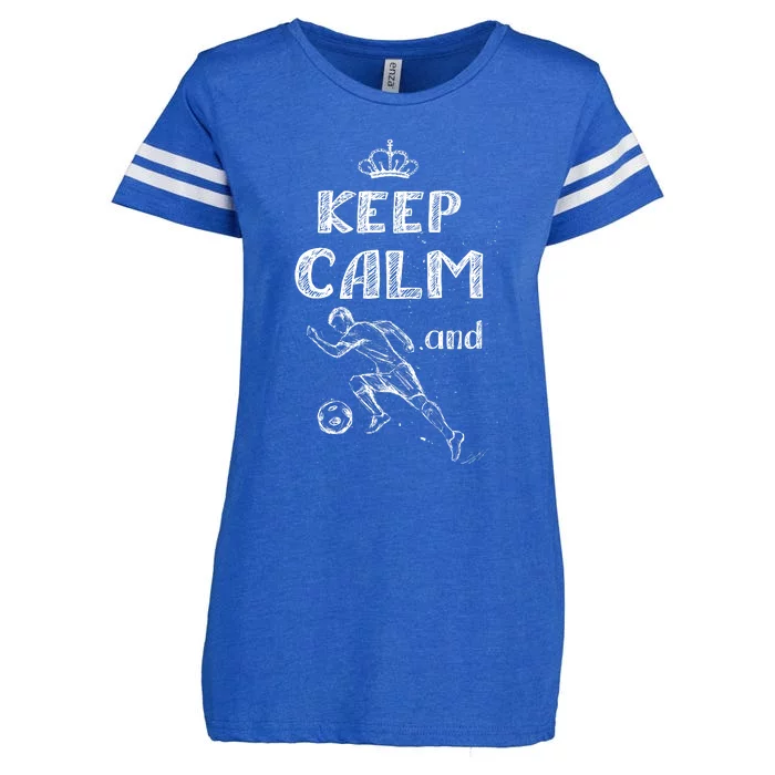 Keep Calm And Play Soccer Enza Ladies Jersey Football T-Shirt