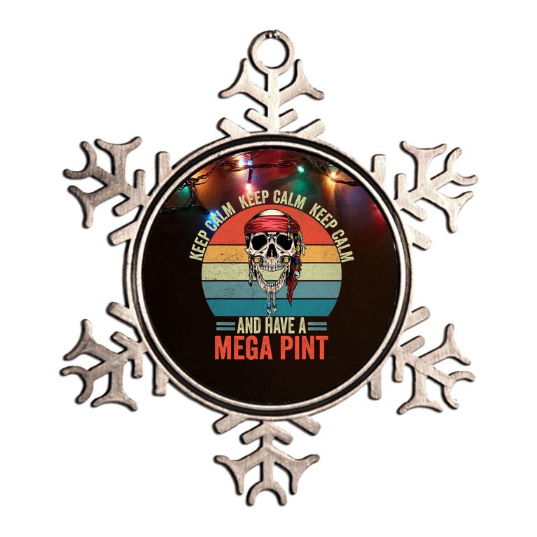 Keep Calm And Have A Mega Pint Metallic Star Ornament