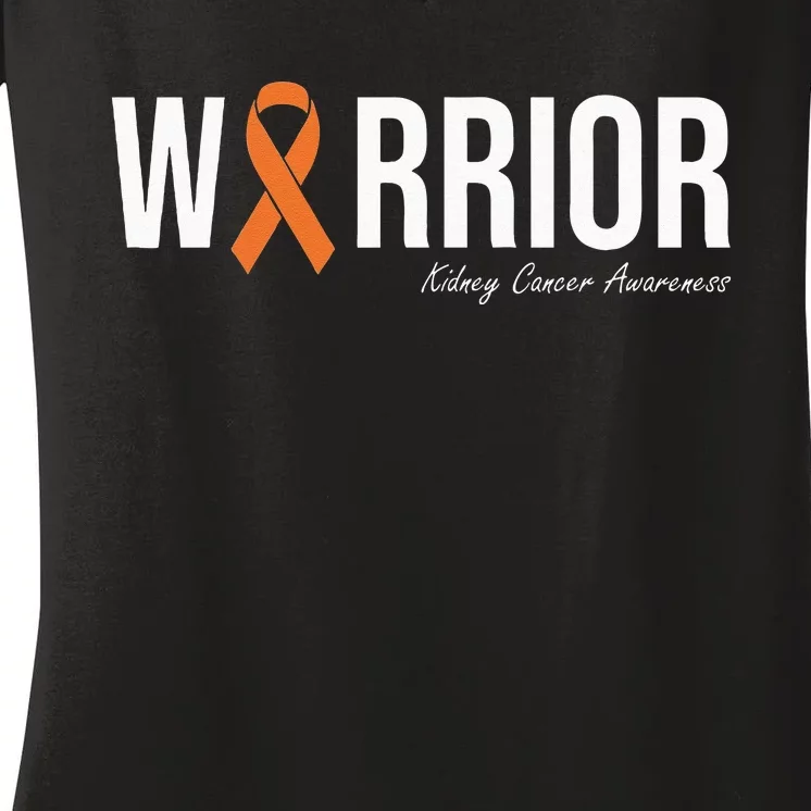 Kidney Cancer Awareness Orange Ribbon Women's V-Neck T-Shirt