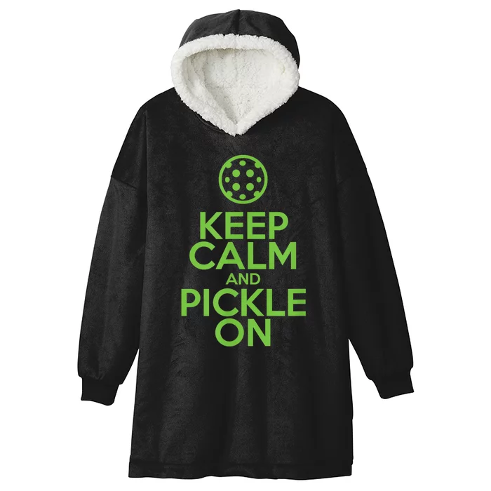 Keep Calm And Pickle On Pickleball TShirt With Pickle Ball Hooded Wearable Blanket