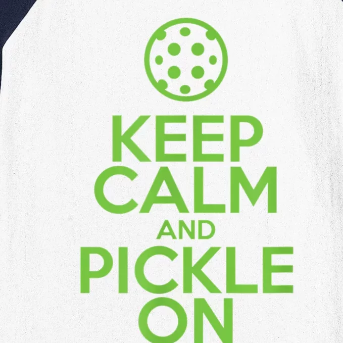 Keep Calm And Pickle On Pickleball TShirt With Pickle Ball Baseball Sleeve Shirt