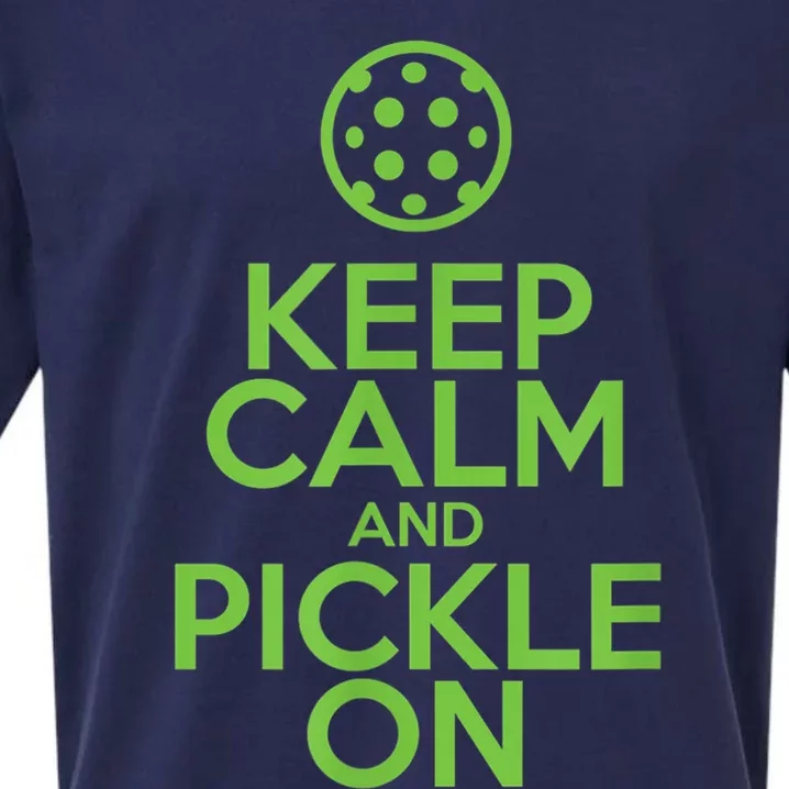 Keep Calm And Pickle On Pickleball TShirt With Pickle Ball Sueded Cloud Jersey T-Shirt