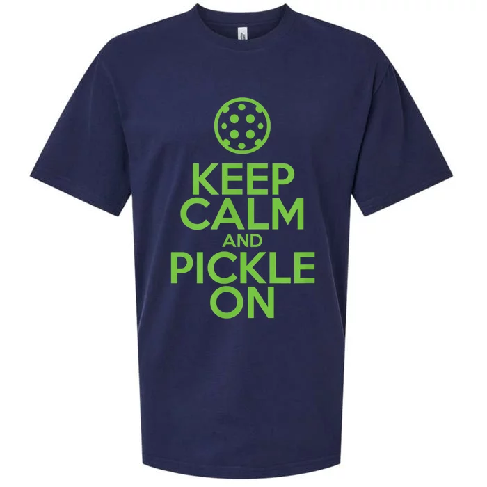 Keep Calm And Pickle On Pickleball TShirt With Pickle Ball Sueded Cloud Jersey T-Shirt