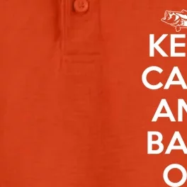 Keep Calm And Bass On Bass Fishing Gift Dry Zone Grid Performance Polo