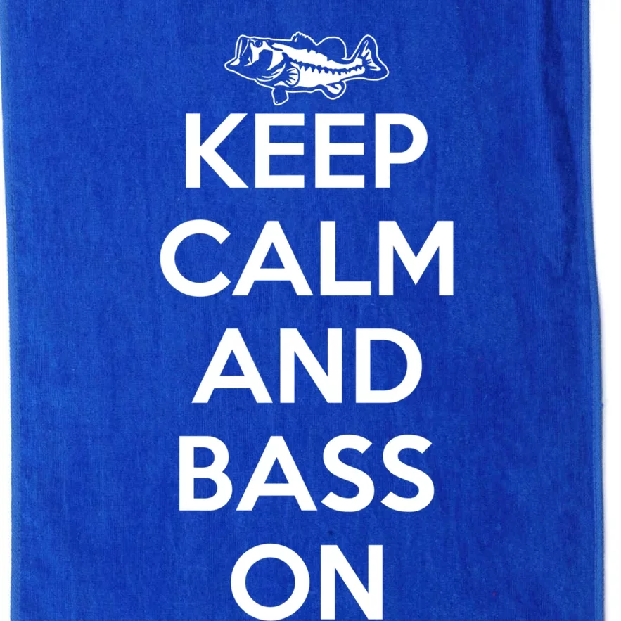 Keep Calm And Bass On Bass Fishing Gift Platinum Collection Golf Towel