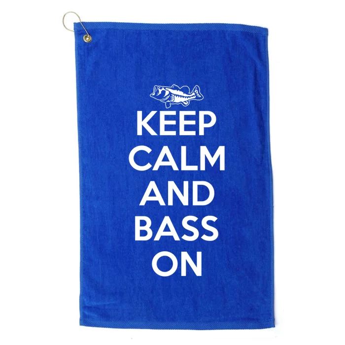 Keep Calm And Bass On Bass Fishing Gift Platinum Collection Golf Towel