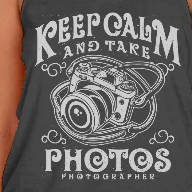 Keep Calm And Take Photos Women's Knotted Racerback Tank