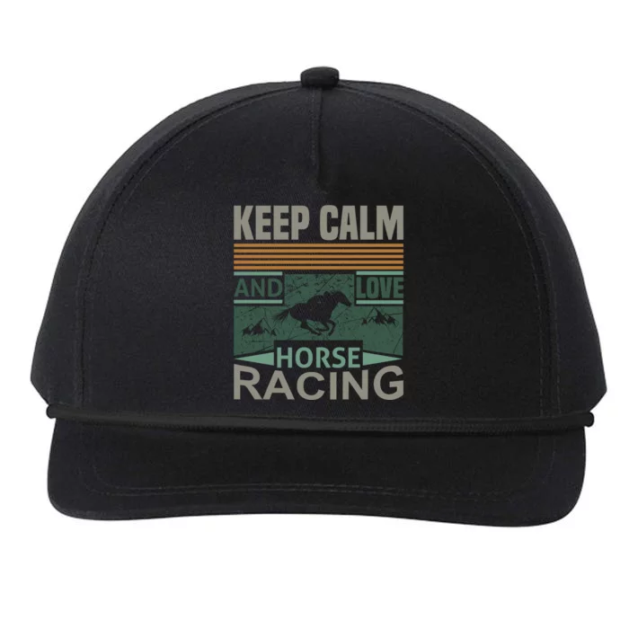 Keep Calm And Love Horse Racing Snapback Five-Panel Rope Hat