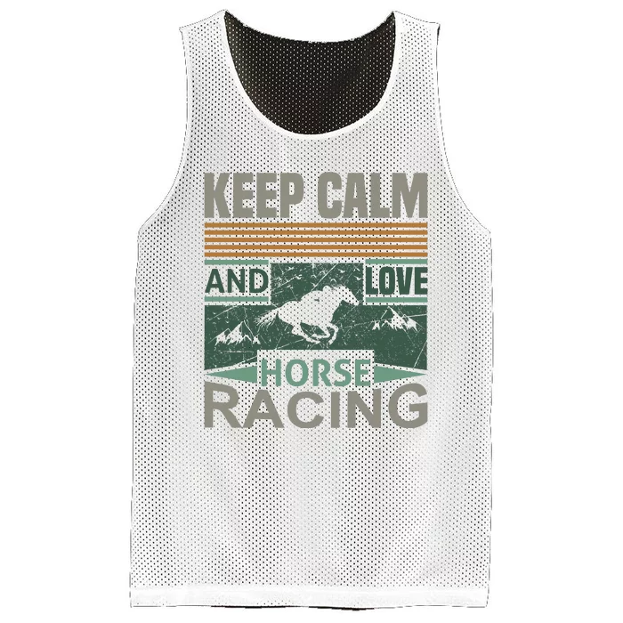 Keep Calm And Love Horse Racing Mesh Reversible Basketball Jersey Tank