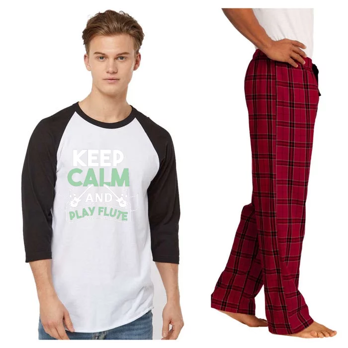 Keep Calm And Pay Flute Funny Flute Player Flute Lover Quote Raglan Sleeve Pajama Set