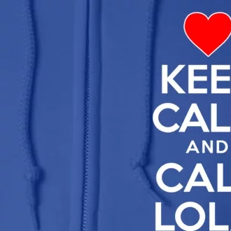 Keep Calm And Call Lola Filipino Grandmother Gift Full Zip Hoodie