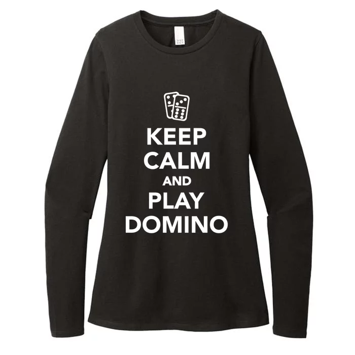 Keep Calm And Play Domino Funny Gift Womens CVC Long Sleeve Shirt