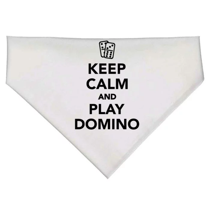 Keep Calm And Play Domino Funny Gift USA-Made Doggie Bandana