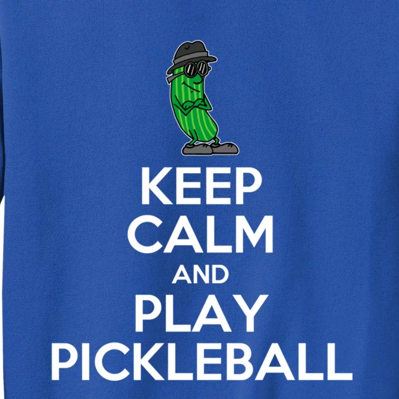 Keep Calm And Play Pickleball Funny Cartoon Pickle Gift Sweatshirt