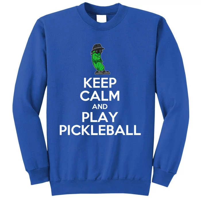 Keep Calm And Play Pickleball Funny Cartoon Pickle Gift Sweatshirt