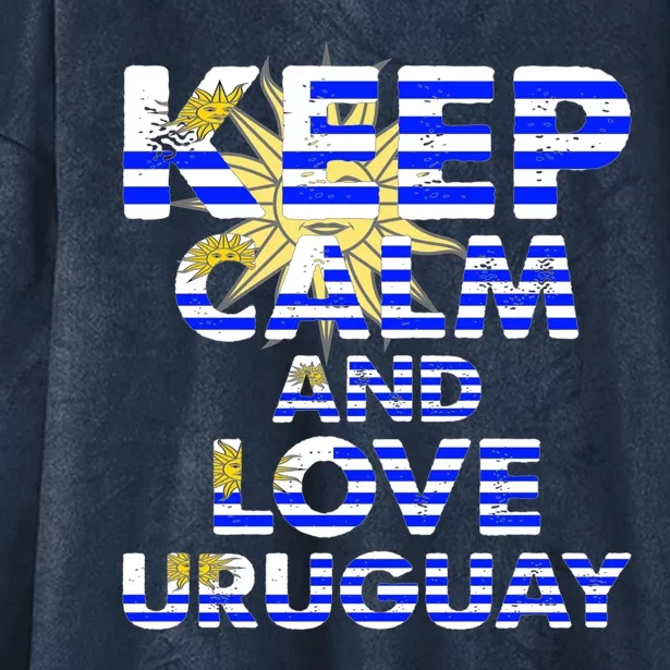 Keep Calm And Love Uruguay Hooded Wearable Blanket