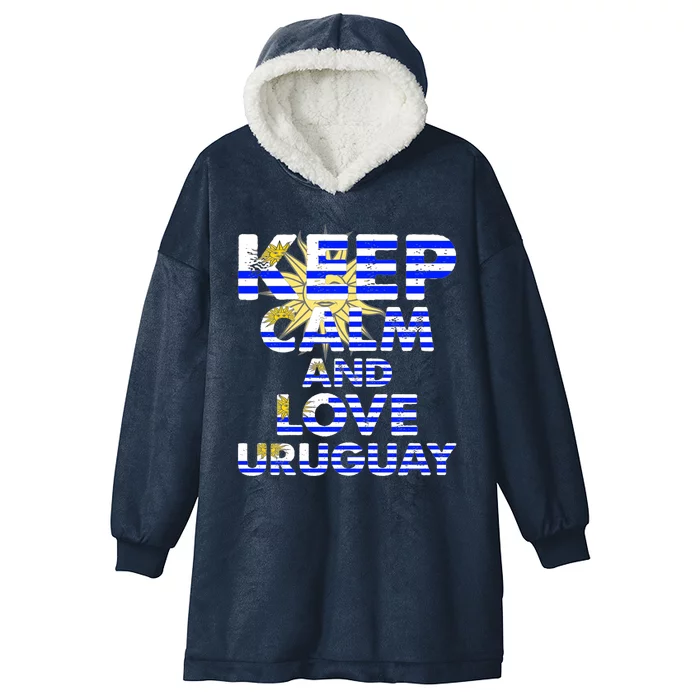 Keep Calm And Love Uruguay Hooded Wearable Blanket