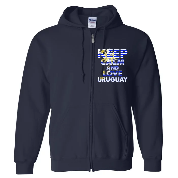 Keep Calm And Love Uruguay Full Zip Hoodie