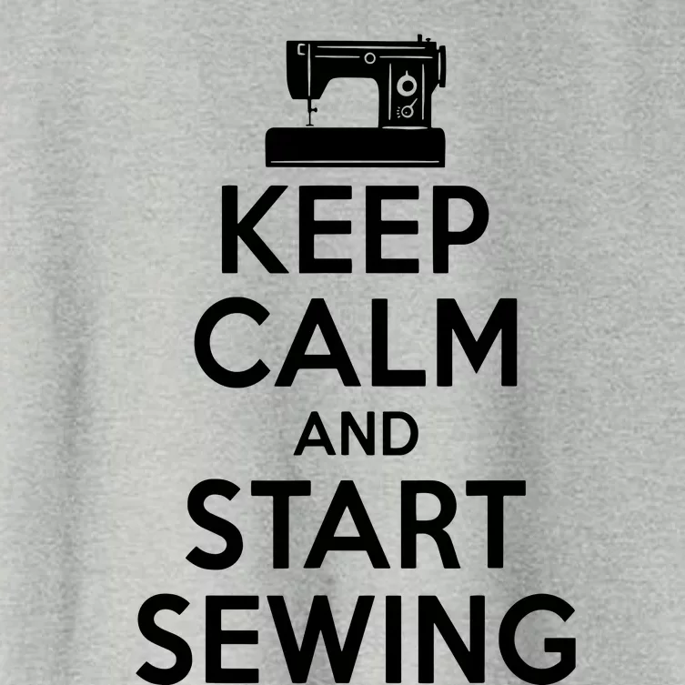 Keep Calm And Start Sewing Quilting Quilter Sewer Women's Crop Top Tee