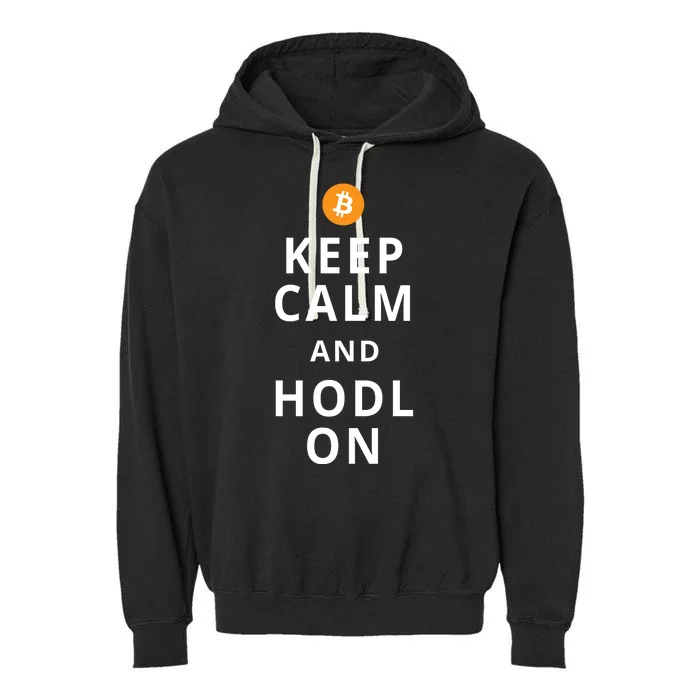 Keep Cam And Hodl On Bitcoin Garment-Dyed Fleece Hoodie