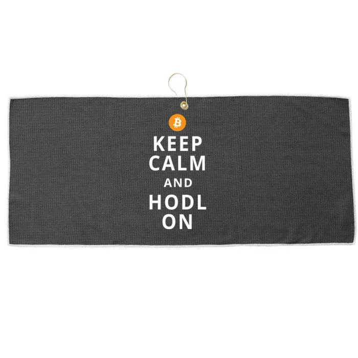 Keep Cam And Hodl On Bitcoin Large Microfiber Waffle Golf Towel