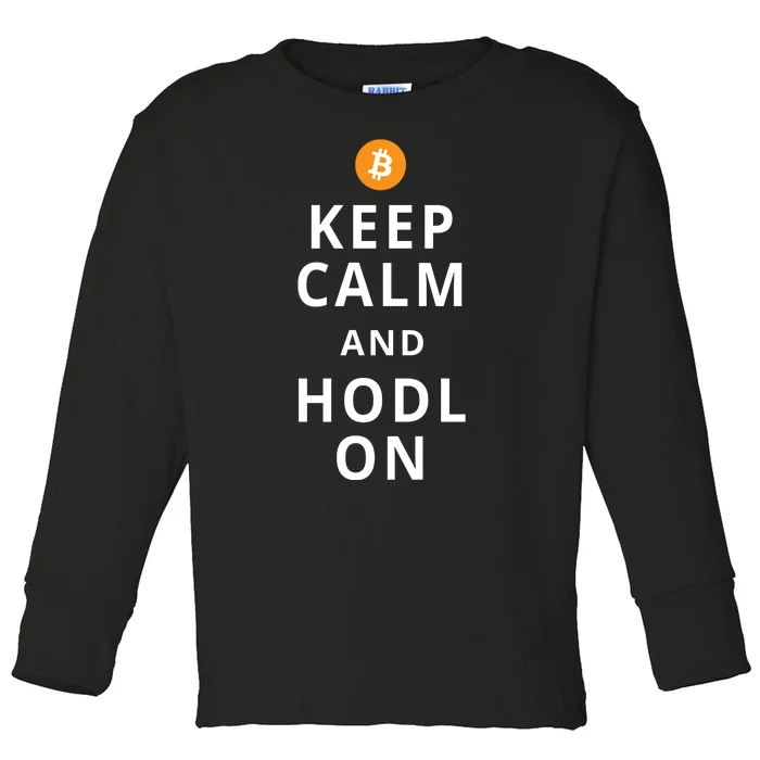 Keep Cam And Hodl On Bitcoin Toddler Long Sleeve Shirt