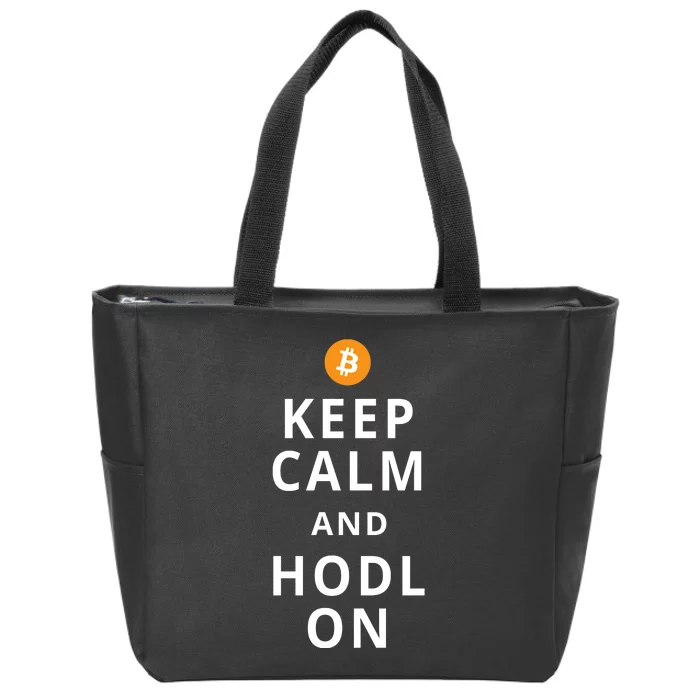 Keep Cam And Hodl On Bitcoin Zip Tote Bag