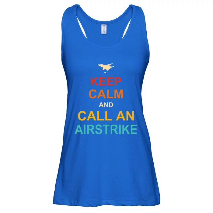 Keep Calm And Call An Airstrike Ladies Essential Flowy Tank