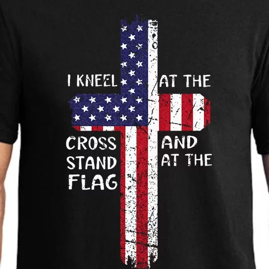 Kneel Cross At The Cross Memorial Day Never Forget Veteran Pajama Set