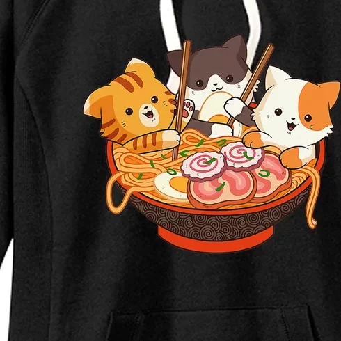 Kawaii Cute Anime Cats Otaku Japanese Ra Noodles Gift Women's Fleece Hoodie