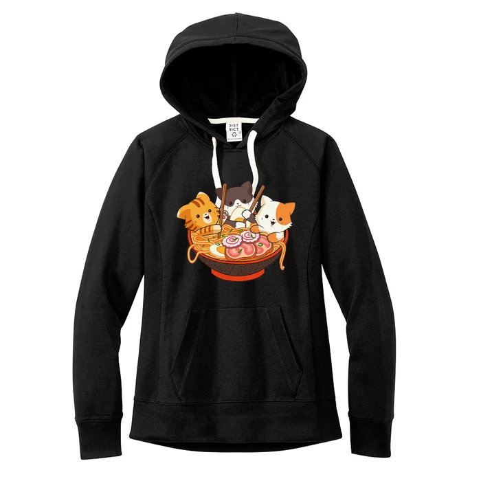 Kawaii Cute Anime Cats Otaku Japanese Ra Noodles Gift Women's Fleece Hoodie