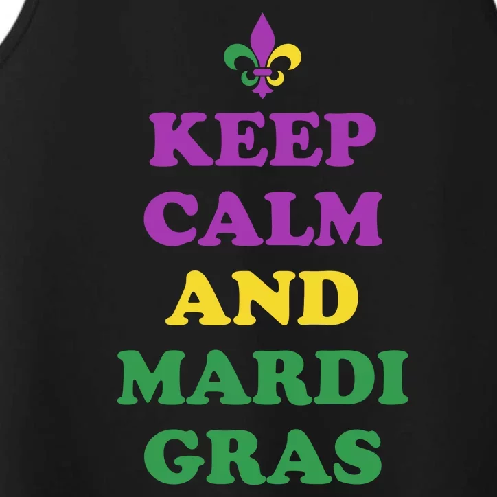 Keep Calm And Mardi Gras Festive Performance Tank